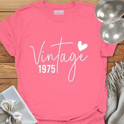 Vintage 1975 (Heart) - 50th Birthday T-Shirt