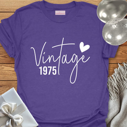 Vintage 1975 (Heart) - 50th Birthday T-Shirt