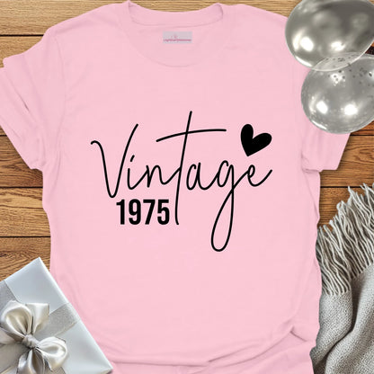 Vintage 1975 (Heart) - 50th Birthday T-Shirt