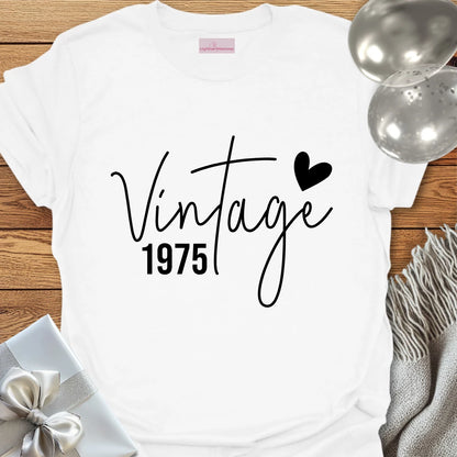 Vintage 1975 (Heart) - 50th Birthday T-Shirt