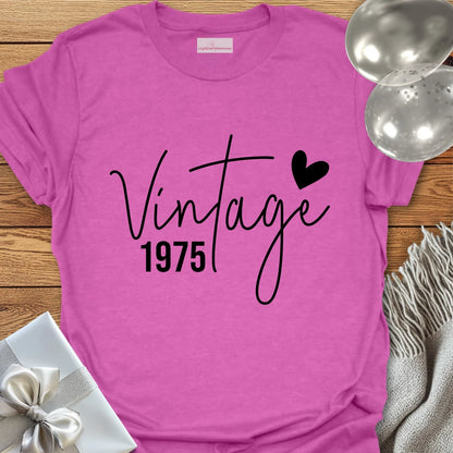 Vintage 1975 (Heart) - 50th Birthday T-Shirt