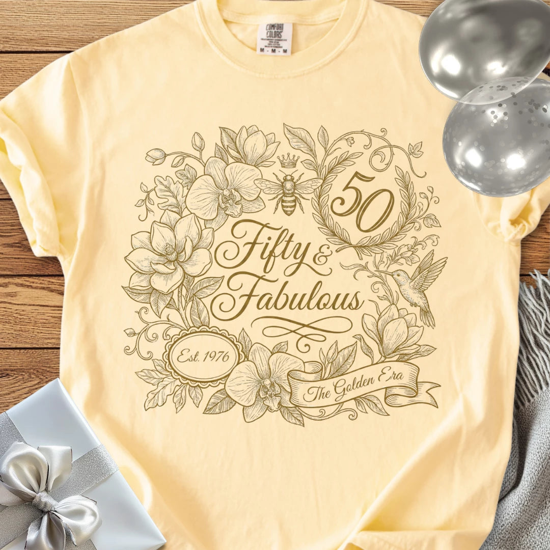 Fifty & Fabulous, Est 1976 - Premium 50th Birthday T-Shirt
