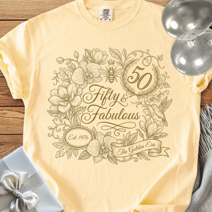 Fifty & Fabulous, Est 1976 - Premium 50th Birthday T-Shirt