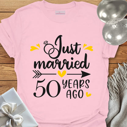 Just Married, 50 Years Ago - 50th Wedding Anniversary T-Shirt