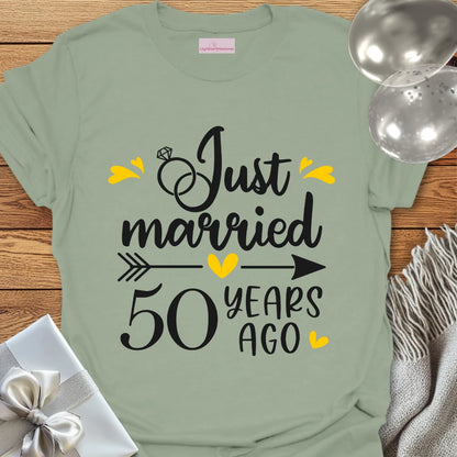 Just Married, 50 Years Ago - 50th Wedding Anniversary T-Shirt