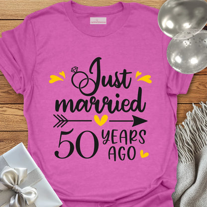 Just Married, 50 Years Ago - 50th Wedding Anniversary T-Shirt