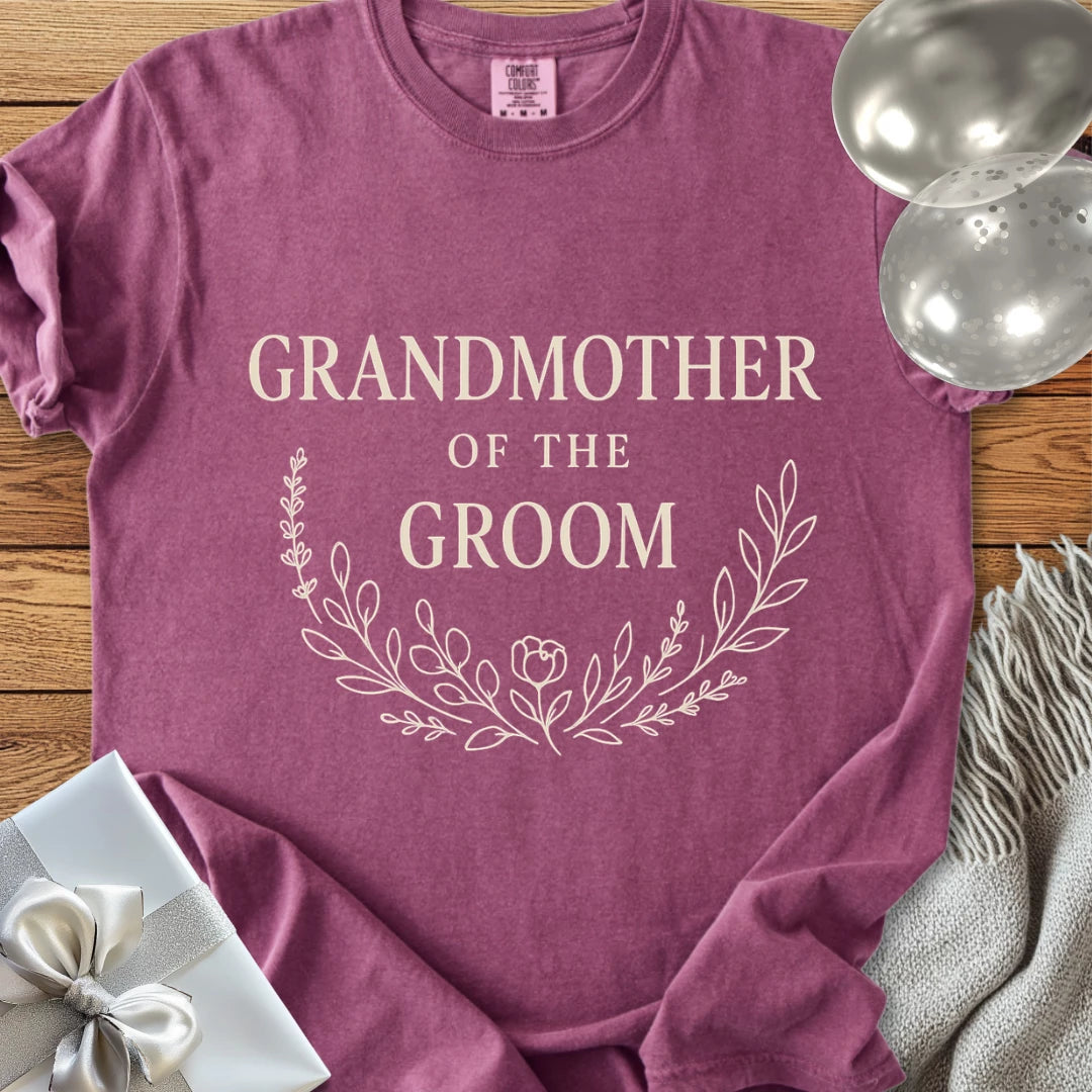 Grandmother of the Groom - Premium Bloom Bridal Party T-Shirt