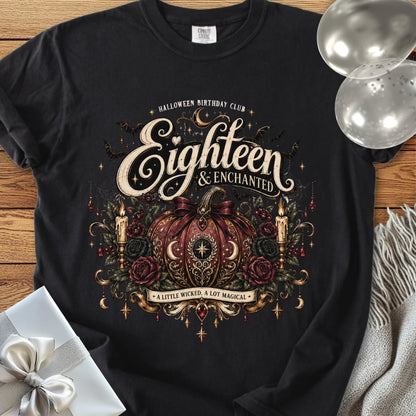 Eighteen & Enchanted - Premium Halloween 18th Birthday T-Shirt