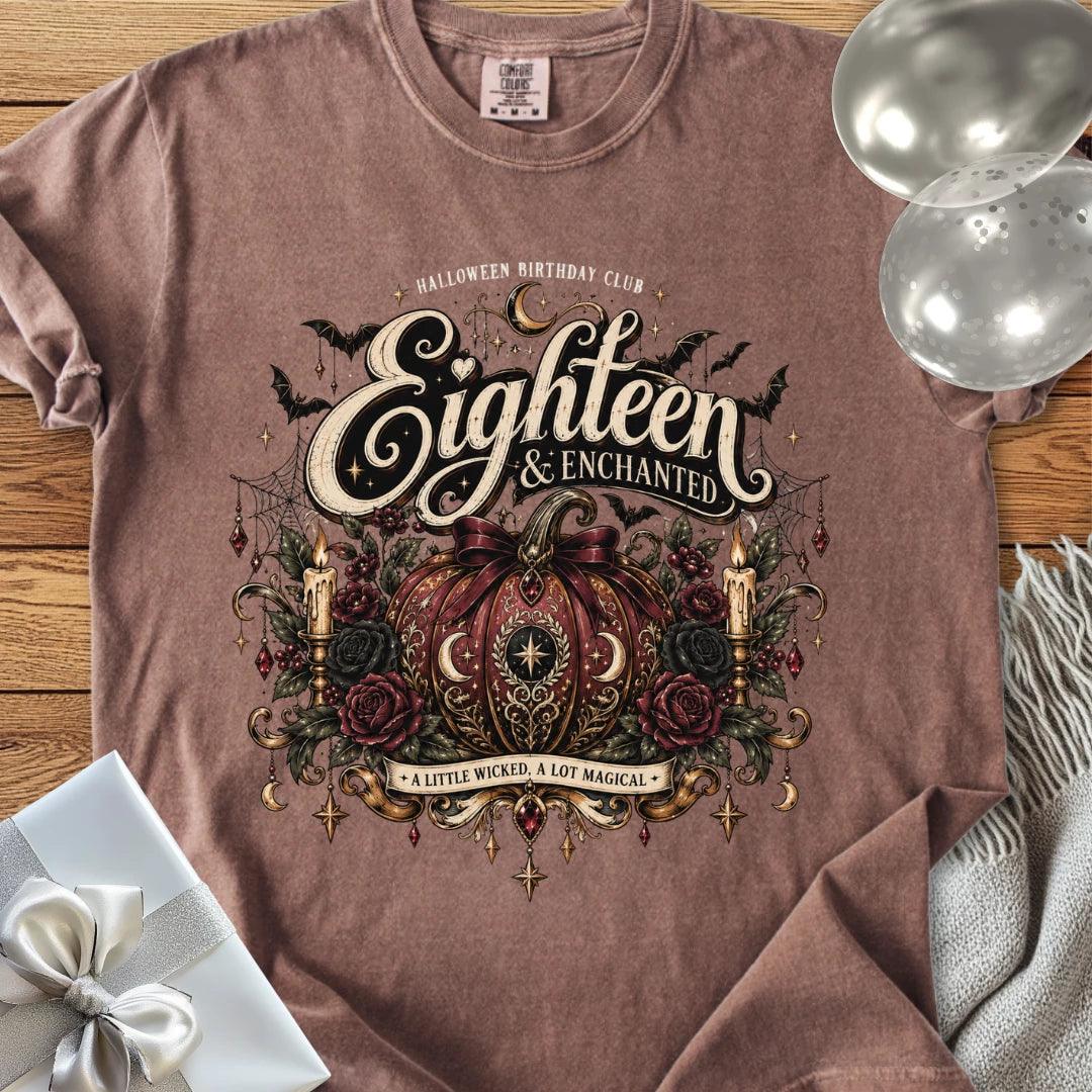 Eighteen & Enchanted - Premium Halloween 18th Birthday T-Shirt