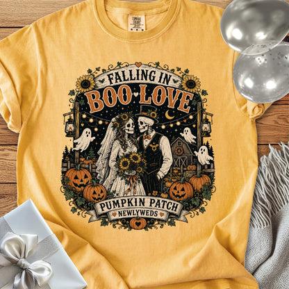 Falling in Boo-Love - Premium Halloween Newlywed T-Shirt