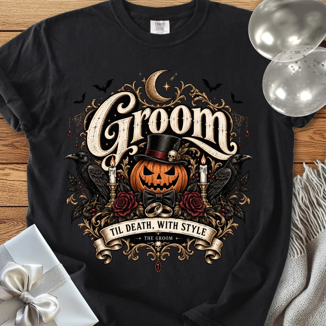 Groom - Premium Halloween Wedding T-Shirt
