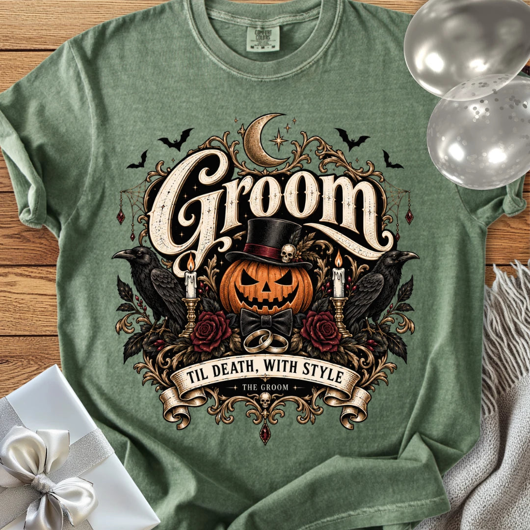 Groom - Premium Halloween Wedding T-Shirt