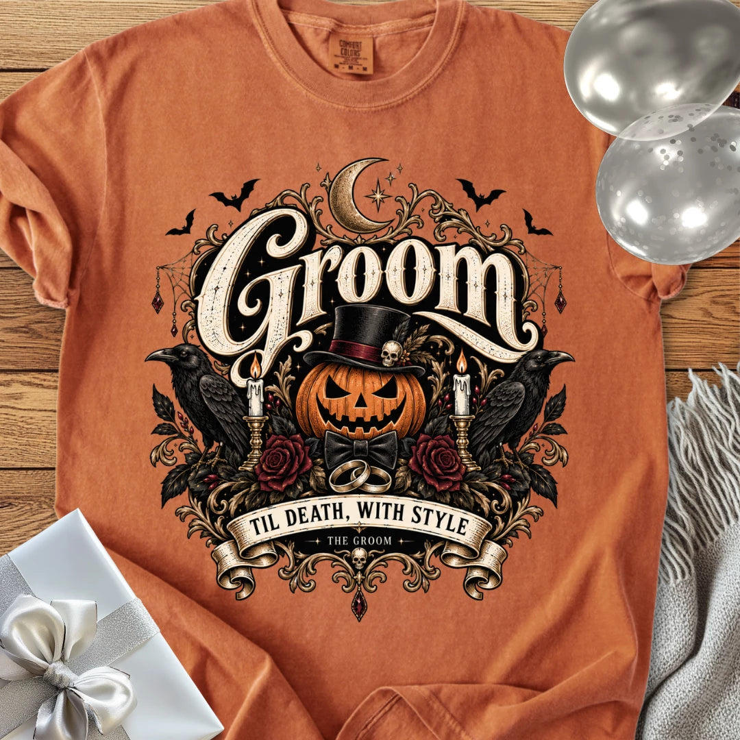 Groom - Premium Halloween Wedding T-Shirt