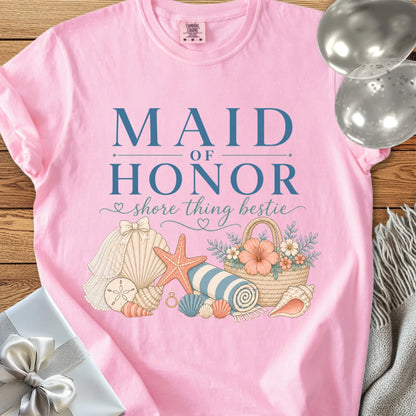 Maid of Honor, Shore Thing Bestie - Premium Bridal Party T-Shirt
