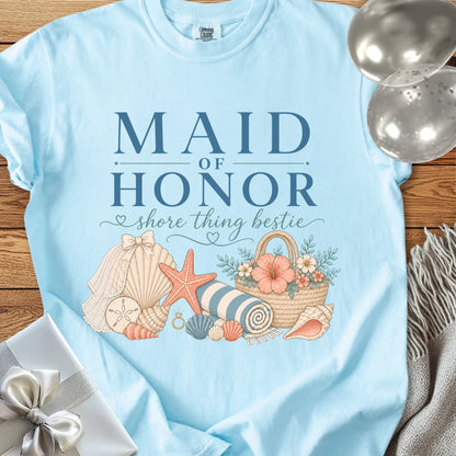 Maid of Honor, Shore Thing Bestie - Premium Bridal Party T-Shirt