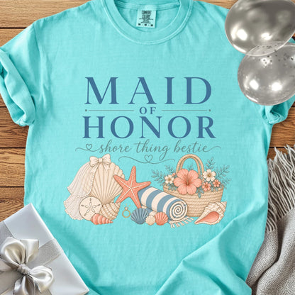 Maid of Honor, Shore Thing Bestie - Premium Bridal Party T-Shirt