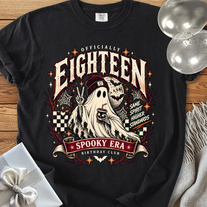 Officially Eighteen, Spooky Era -Premium Halloween 18th Birthday T-Shirt