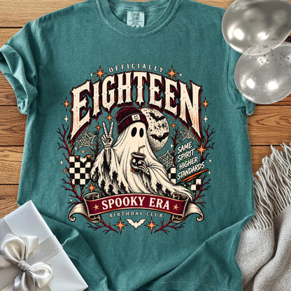 Officially Eighteen, Spooky Era -Premium Halloween 18th Birthday T-Shirt