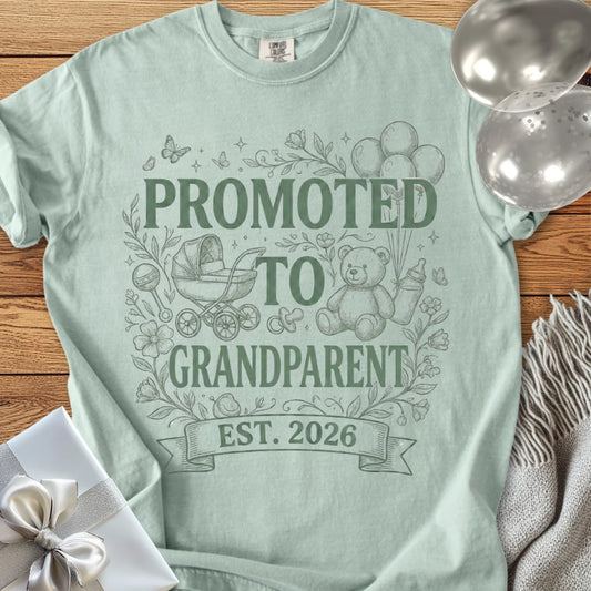 Promoted to Grandparent, Est. 2026 - Premium New Baby T-Shirt