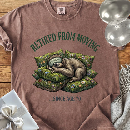 Retired from Moving Since Age 70 - Premium 70th Birthday T-Shirt