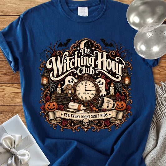 Witching Hour Club, Est. Every Night Since Kids - Premium Halloween Parenting T-Shirt