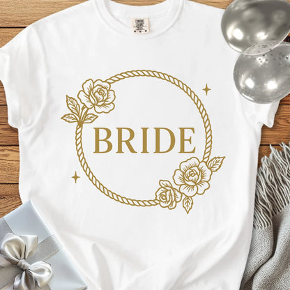 Bride -  Premium Floral Wreath Bridal Party T-Shirt
