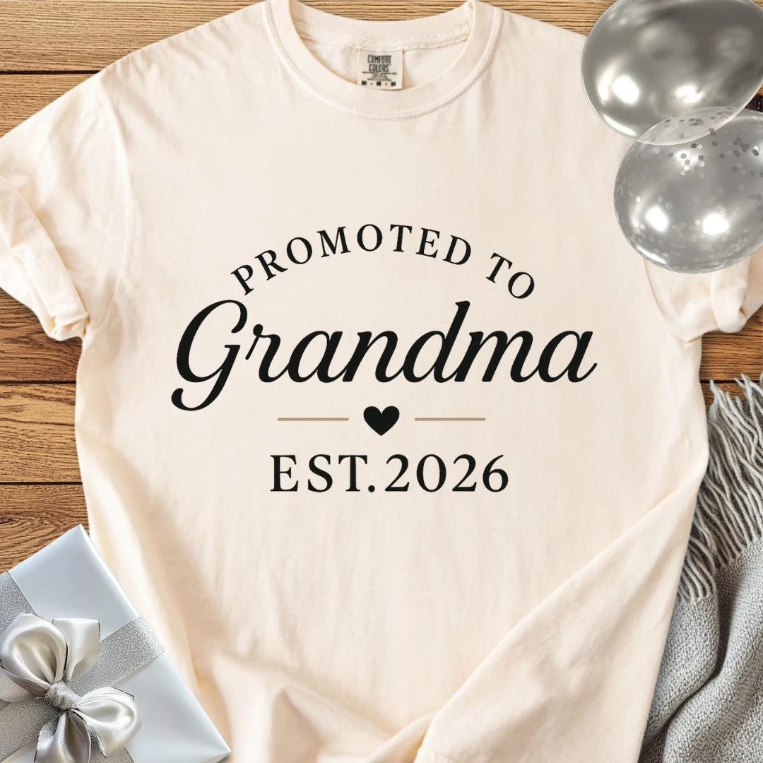 Promoted to Grandma, Est 2026 - Premium New Baby T-Shirt