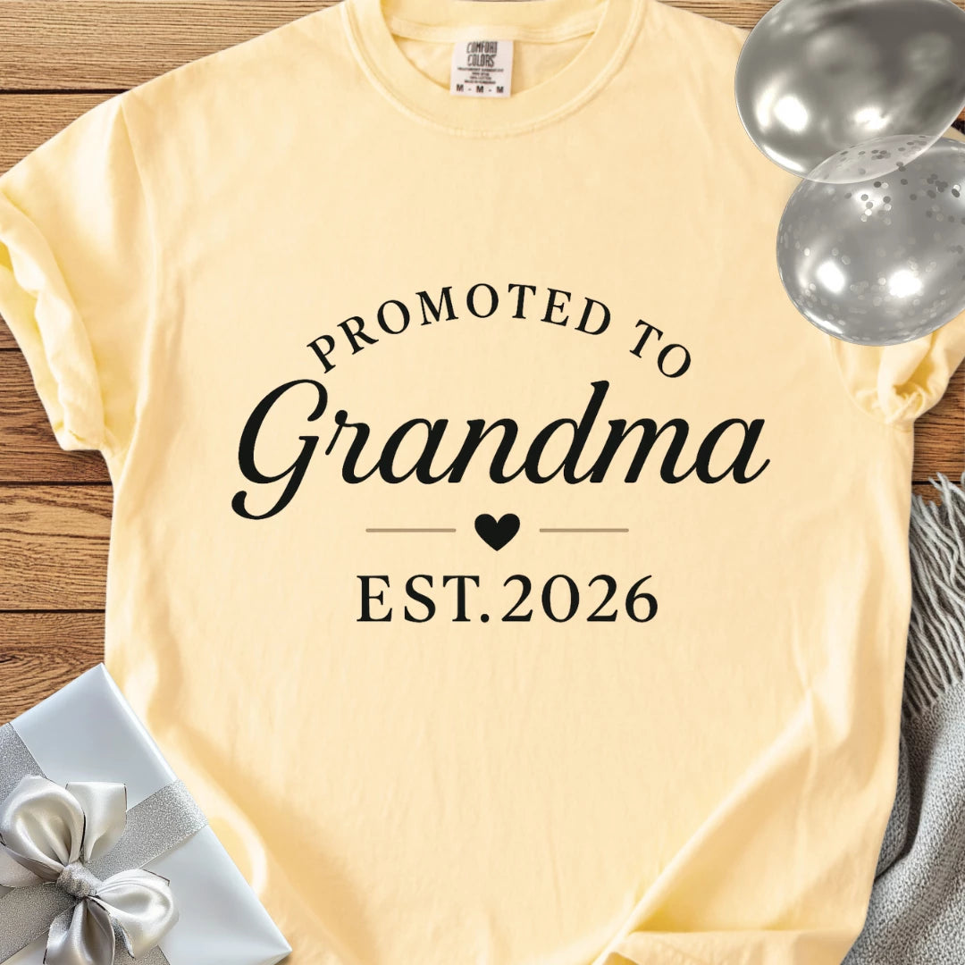 Promoted to Grandma, Est 2026 - Premium New Baby T-Shirt