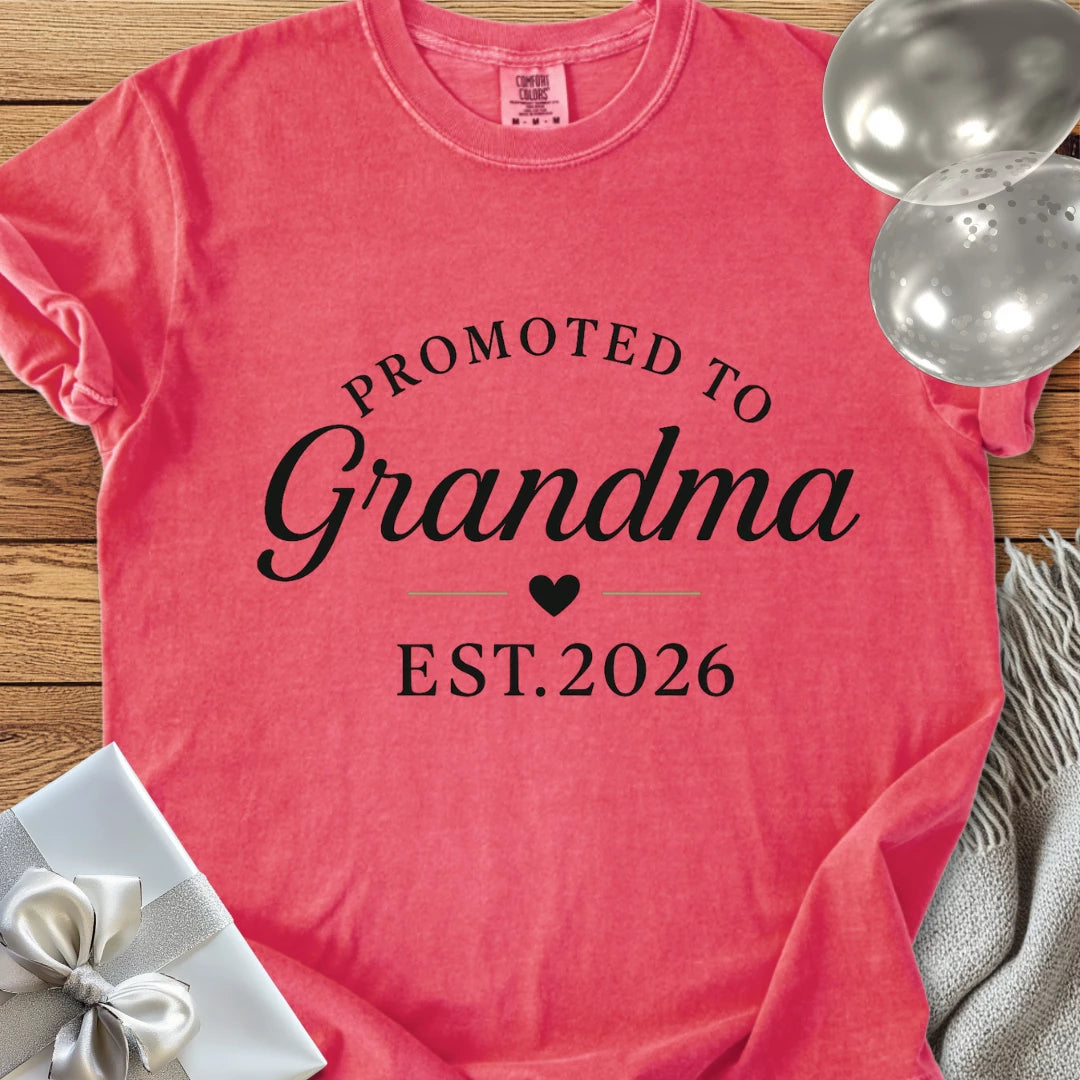Promoted to Grandma, Est 2026 - Premium New Baby T-Shirt