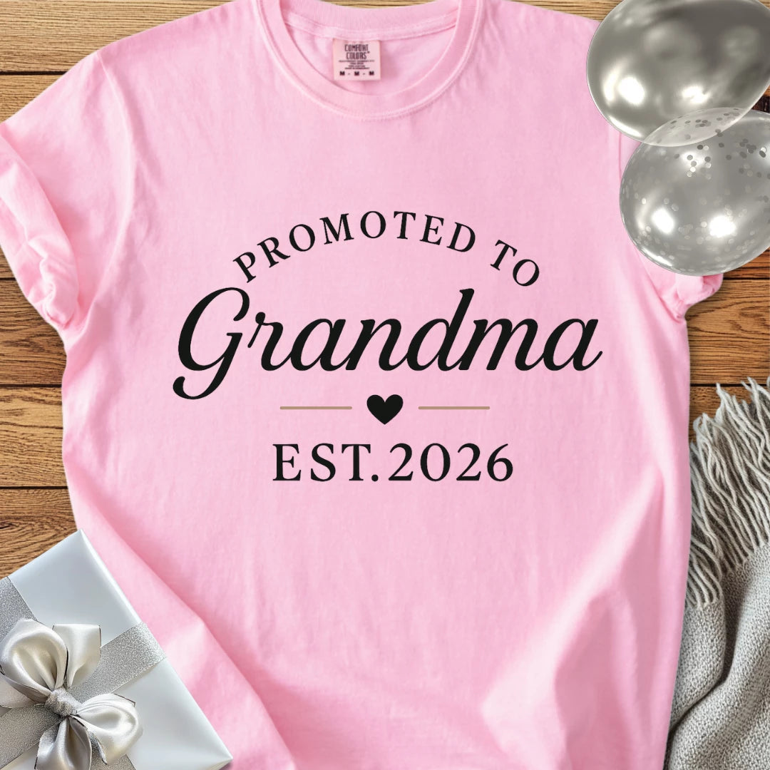 Promoted to Grandma, Est 2026 - Premium New Baby T-Shirt
