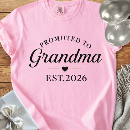 Promoted to Grandma, Est 2026 - Premium New Baby T-Shirt