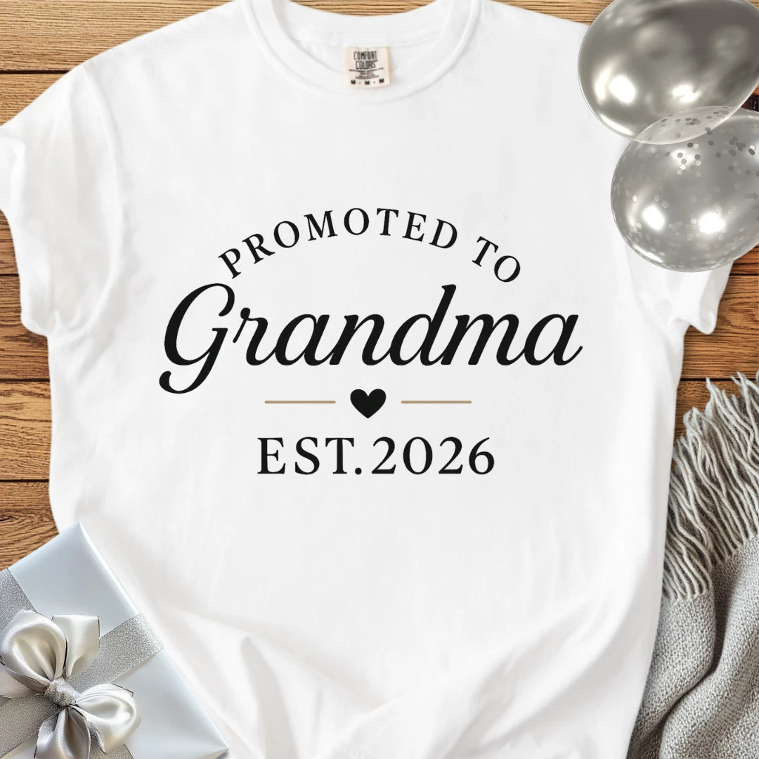 Promoted to Grandma, Est 2026 - Premium New Baby T-Shirt
