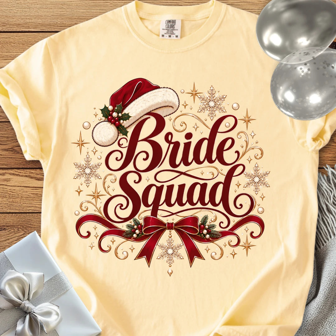 Bride Squad - Premium Christmas Wedding T-Shirt - Banana