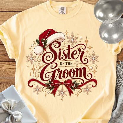 Sister of the Groom - Premium Christmas Wedding T-Shirt - Banana