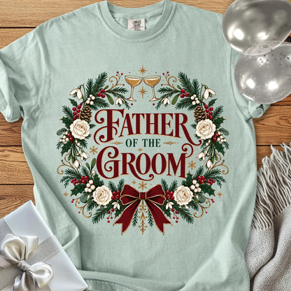 Father of the Groom - Premium Winter Crest Wedding T-Shirt - Bay