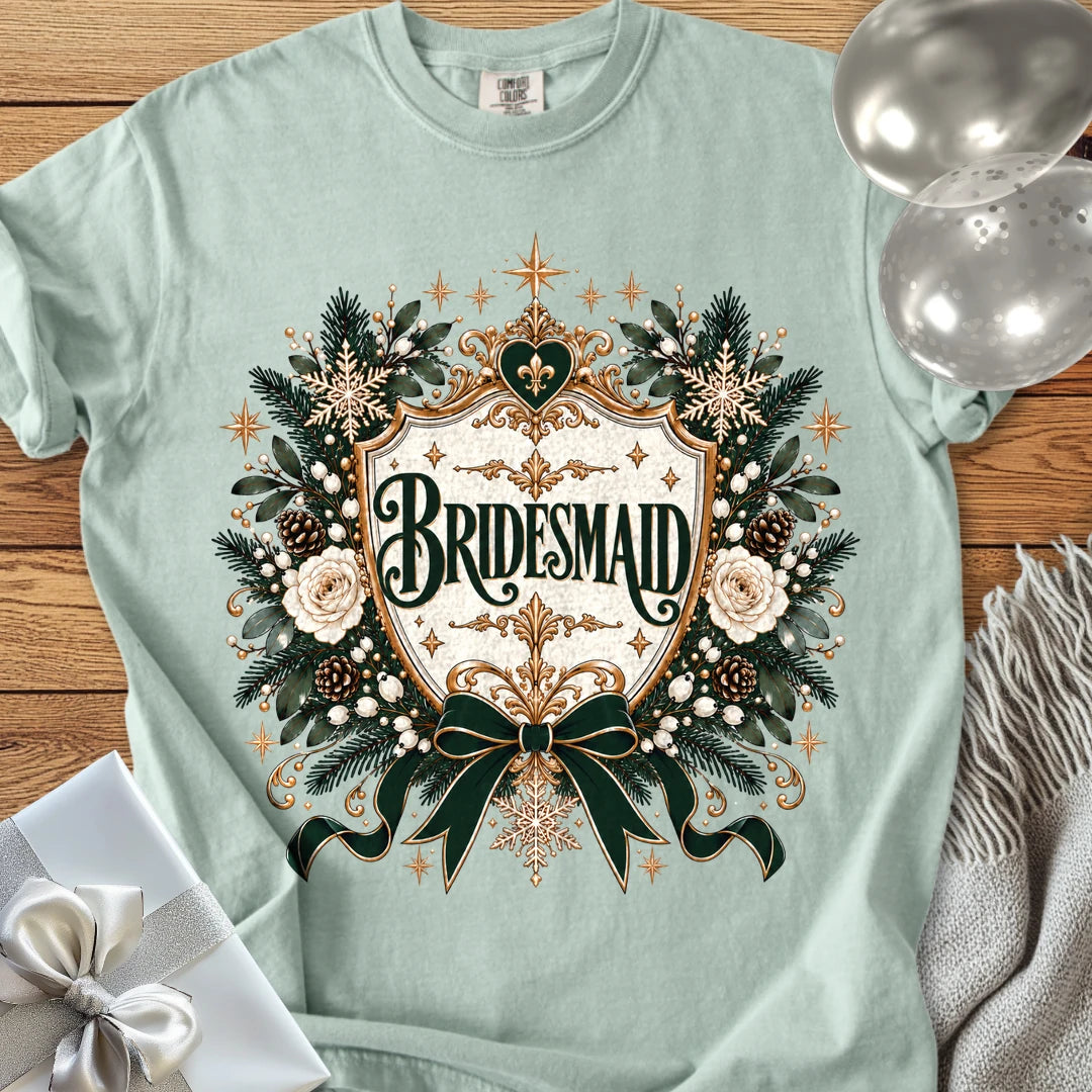 Bridesmaid - Premium Winter Heirloom Wedding T-Shirt - Bay
