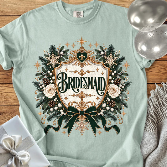 Bridesmaid - Premium Winter Heirloom Wedding T-Shirt - Bay