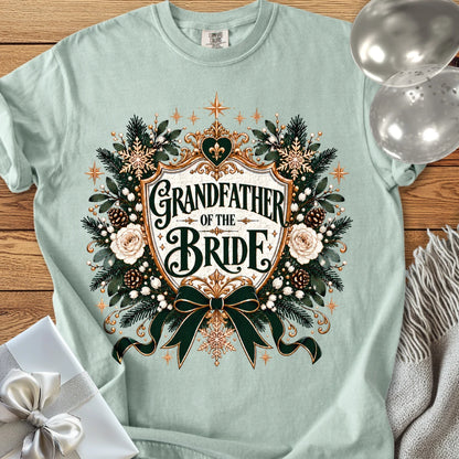 Grandfather of the Bride - Premium Winter Heirloom Wedding T-Shirt - Bay