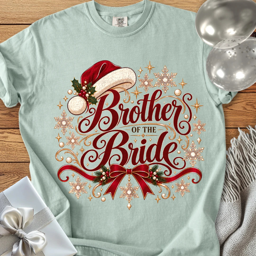 Brother of the Bride - Premium Christmas Wedding T-Shirt - Bay