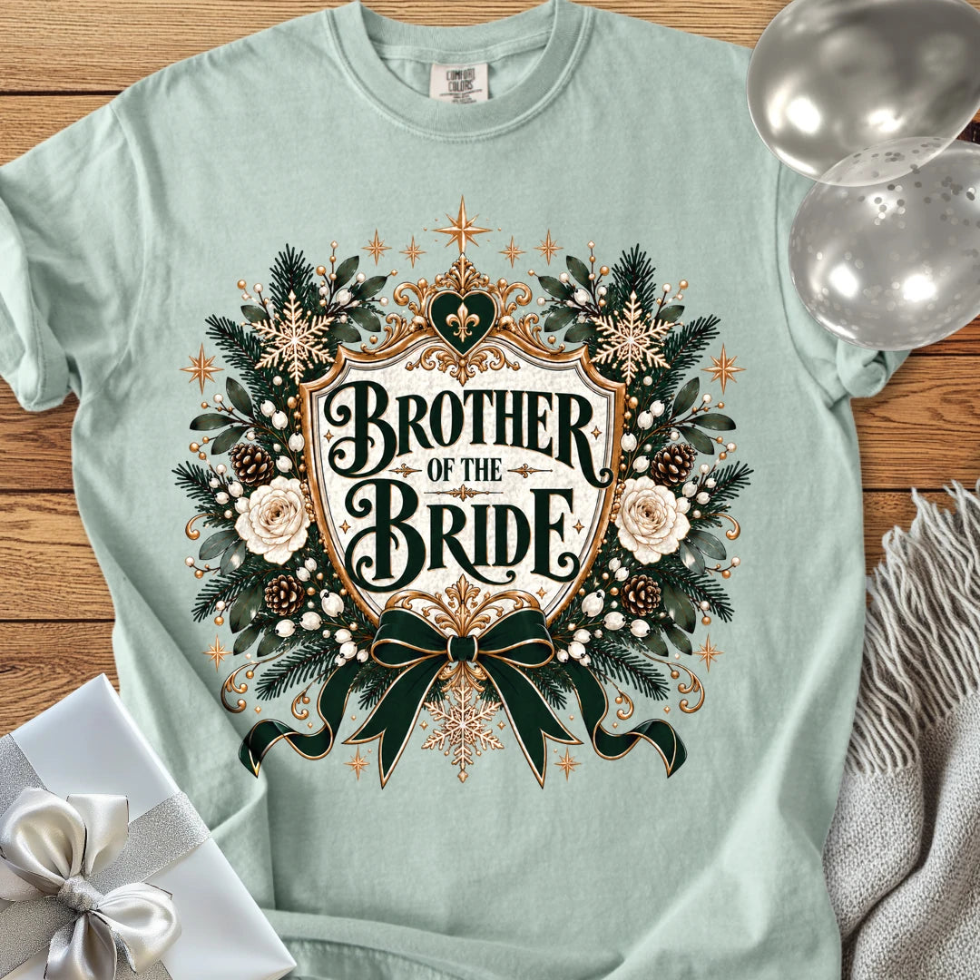 Brother of the Bride - Premium Winter Heirloom Wedding T-Shirt - Bay