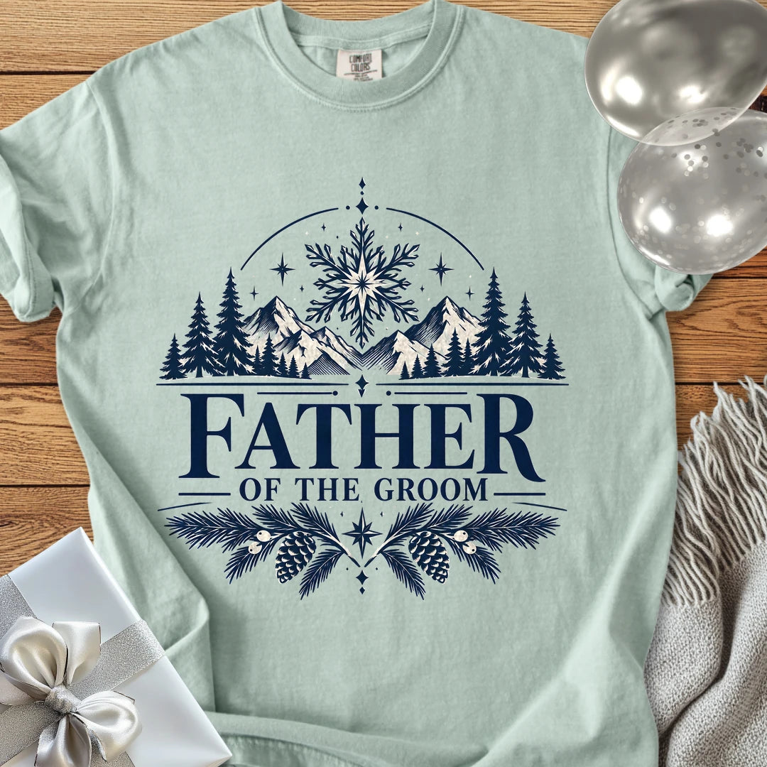 Father of the Groom - Premium Winter Peaks Wedding T-Shirt - Bay