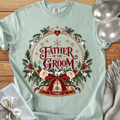 Father of the Groom - Premium Snowglobe Wedding T-Shirt - Bay