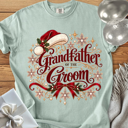 Grandfather of the Groom - Premium Christmas Wedding T-Shirt - Bay