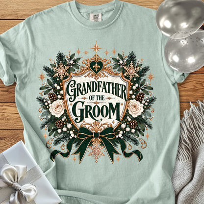 Grandfather of the Groom - Premium Winter Heirloom Wedding T-Shirt - Bay
