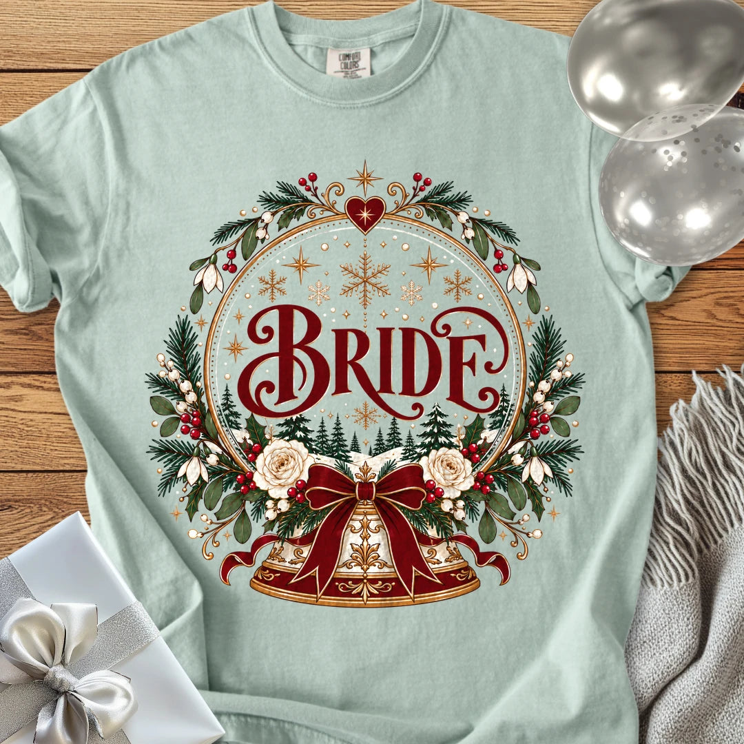 Bride - Premium Snowglobe Wedding T-Shirt - Bay