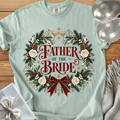 Father of the Bride - Premium Winter Crest Wedding T-Shirt - Bay