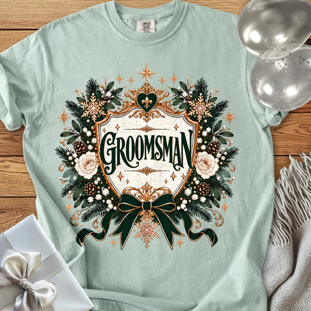 Groomsman - Premium Winter Heirloom Wedding T-Shirt - Bay