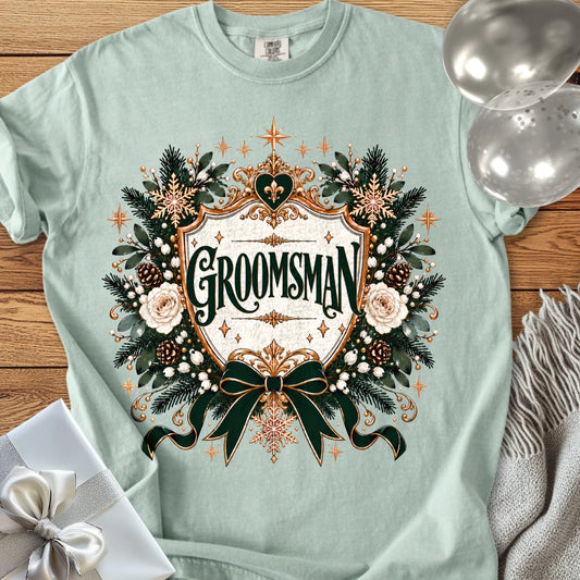 Groomsman - Premium Winter Heirloom Wedding T-Shirt - Bay