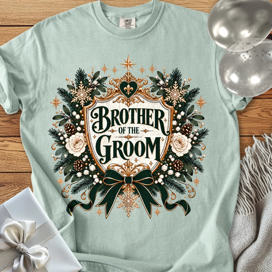 Brother of the Groom - Premium Winter Heirloom Wedding T-Shirt - Bay