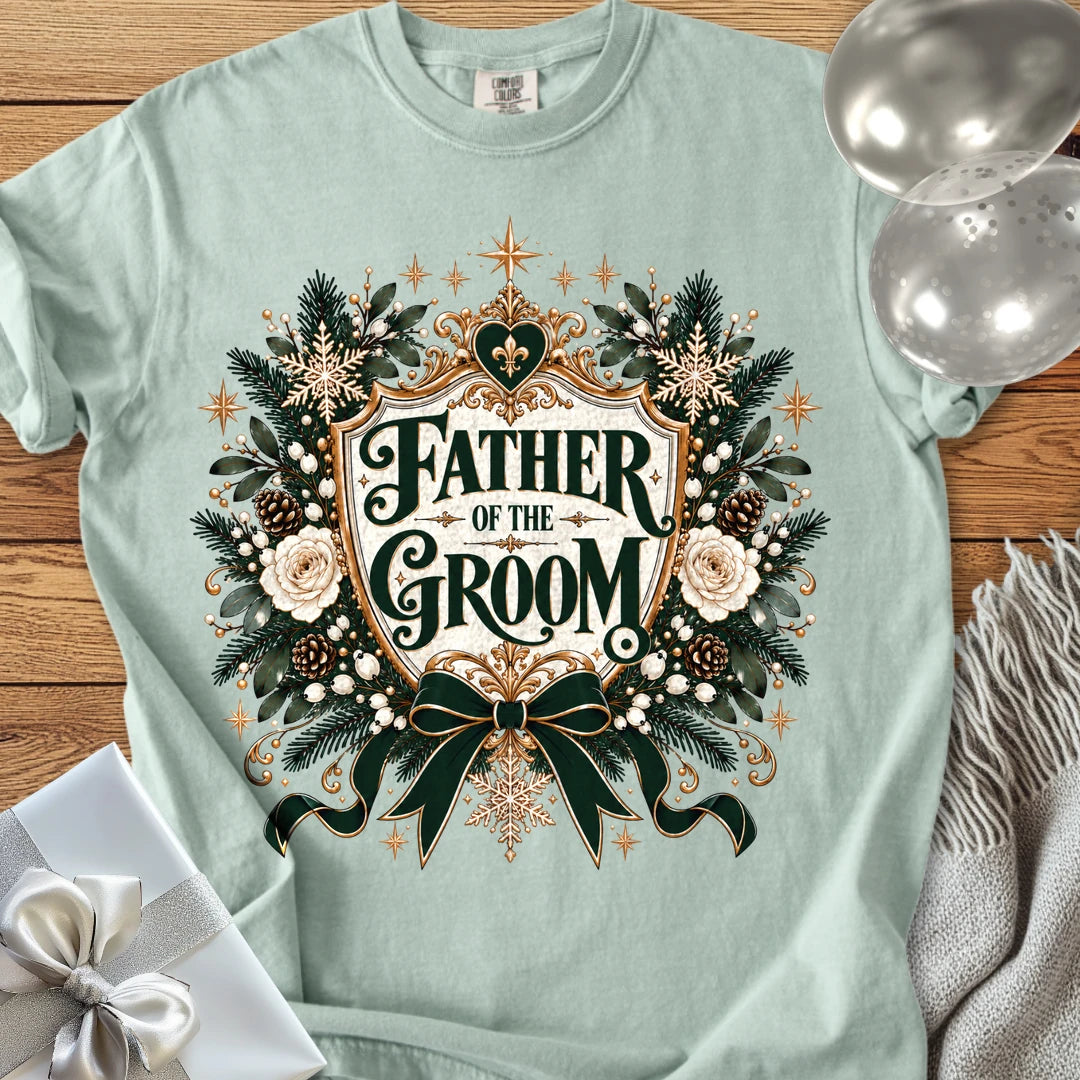 Father of the Groom - Premium Winter Heirloom Wedding T-Shirt - Bay